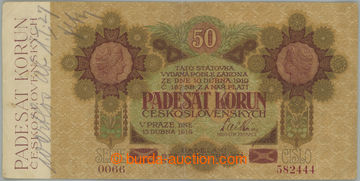 249925 - 1919 Ba.11b, 50Kč 1919, série 0066, široké sériové č