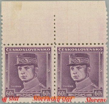 249950 - 1939 Sy.10 VPP, ZPP, Štefánik 60h fialová, horní krajov�