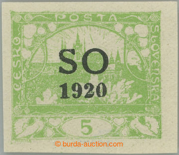 249958 -  Pof.SO3N, unissued Hradčany 5h light green, imperforated, 