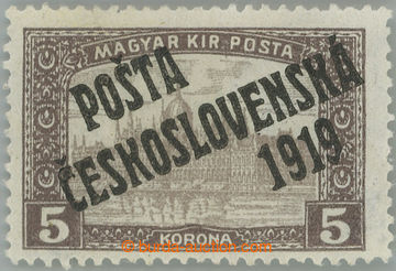249972 -  Pof.117, 5K hnědá, I. typ přetisku; po nálepce, zk. Pit