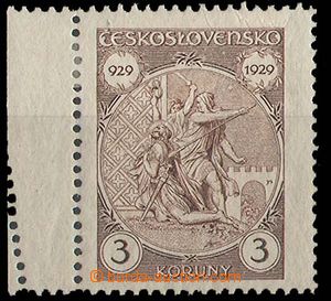 25013 - 1929 sv. Václav  3Kč s levým okrajem a dvojitou šikmou p