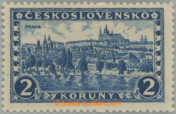 250223 - 1926 Pof.225x, Prague 2CZK blue, parchment paper, wmk P5; mi