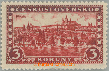 250225 - 1926 Pof.226x, Praha 3Kč červená, pergamenový papír, pr