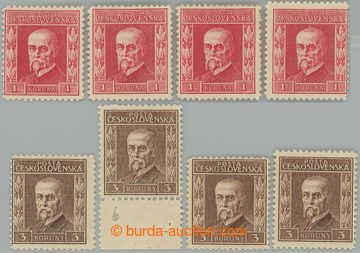 250243 - 1925 Pof.197-198, Gravure 1CZK and 3CZK, type II., complete 