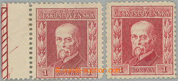 250247 - 1925 Pof.194II P6, P8, Gravure 1CZK red, type II., selection