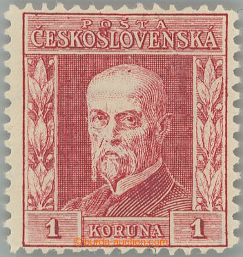 250249 - 1925 Pof.194II P7, Gravure 1CZK red, type II., wmk P7; hinge