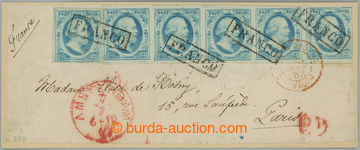 250313 - 1852 Mi.1, William III. 5C, horizontal strip of 5 + 1 stamp 