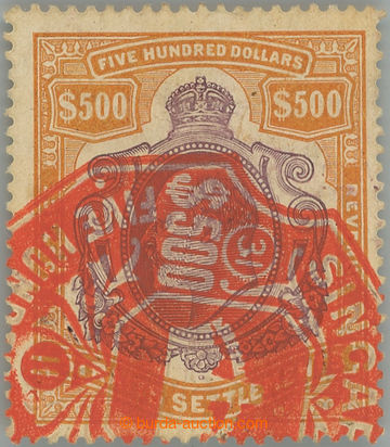 250318 - 1906 SG.169, Edvard VII. 500$ s čistým otiskem fiskálníh