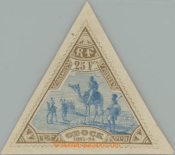 250327 - 1894 Yv.63, Triangle 25Fr; very fine piece with certificate 