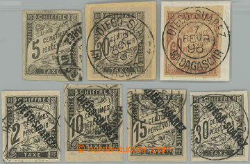 250336 - 1892 sestava 7 doplatních zn., přetiskové Yv.4, 8, 9, 11 