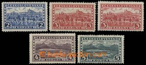 25035 - 1926 Pof.225-228, Prague, Tatras, values 3CZK both types, wi