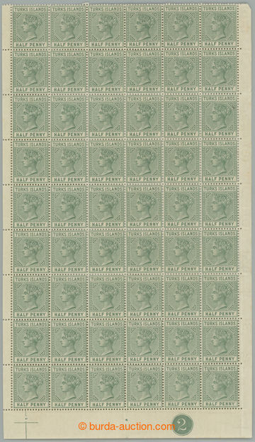 250408 - 1885 SG.53, 53b, 54-blok Viktorie ½P blue green, celá TD 2