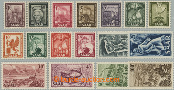 250418 - 1949 Mi.272-288, Shop and industry 10C - 100Fr; VF, sought s