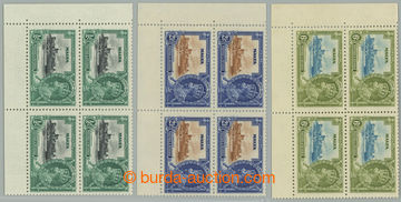 250430 - 1935 SG.210-212, 210a-212a; rohové 4-bloky Silver Jubilee 