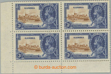 250431 - 1935 SG.144, 144a; rohový 4-blok Silver Jubilee 3P, vlevo n