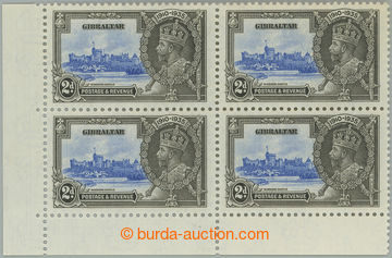 250435 - 1935 SG.114a, corner block-of-4 Silver Jubilee 2P, left at t