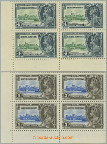 250437 - 1935 SG.143-144, 143A-144a, rohové 4-bloky Silver Jubilee 3