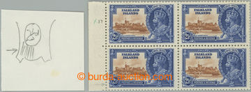 250439 - 1935 SG.141 I, Silver Jubilee 2½P v luxusním 4-bloku, vlev