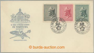 250603 - 1947 FDC 2B/47 Sv. Vojtěch se zn. Pof.450-452, vylepená ce