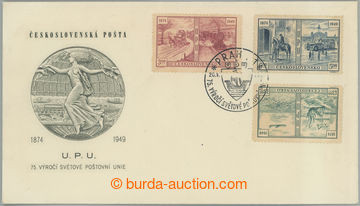 250655 - 1949 FDC 3B/49, 75. výročí UPU, obálka s kompletní seri