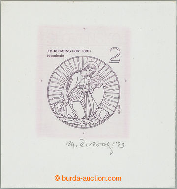 250673 - 1993 ZT Zber.22, Vánoce 2Sk, zkusmý tisk rytiny ve fialov�
