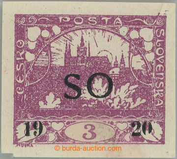 250739 -  Pof.SO2 PSZ, Hradčany 3h violet imperforated with differen