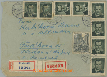 250791 - 1953 1. DAY/ Express + reg letter franked on front side by s