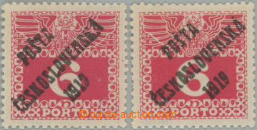 250819 -  Pof.67, Velké číslice 6h červená, 2ks, I. a III. typ p
