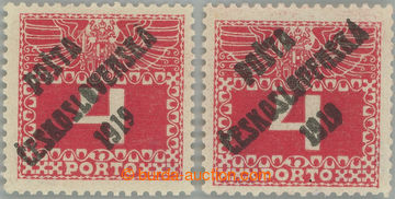 250823 -  Pof.66, Velké číslice 4h, 2ks s přetiskem I. a II. typu