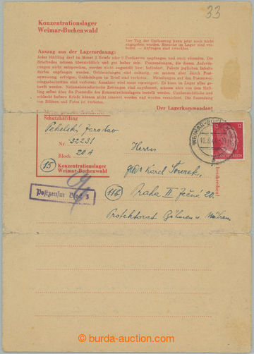 250900 - 1944 C.C. BUCHENWALD / preprinted folded letter addressed to