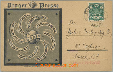 250923 - 1921 propagační lístek firmy ORBIS zaslaný jako tiskopis