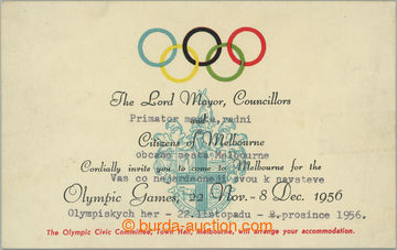 250930 - 1956 OLYMPIJSKÉ HRY/ MELBOURNE oficiální pozvánka na OH 