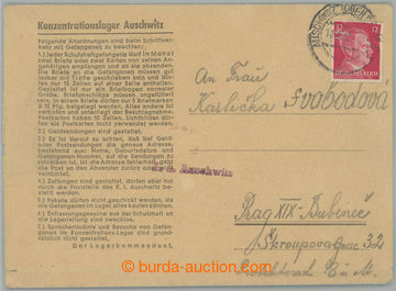 251015 - 1943 C.C. AUSCHWITZ / off. preprinted folded letter, with A.