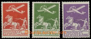 25107 - 1925 air-mail Mi.143-145, c.v.. 100€