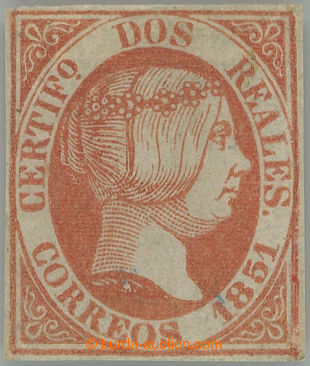 251086 - 1851 Mi.8, Edifil 8, Isabela 2R oranžově červená; zúpln