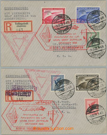 251092 - 1933 CHICAGOFAHRT 1933 / Sie.238, letter with Mi.496+497, 1 