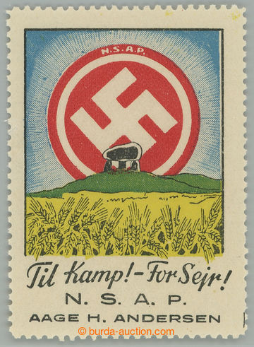 251147 - 1944 PROPAGAČNÍ NÁLEPKA / NSDAP / TIL KAMP! FOR SEIR!; po