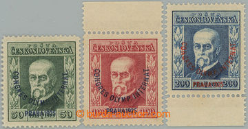251198 - 1925 Pof.180-182, Kongres 50h - 200h, kompletní série, rů