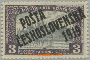 251210 -  Pof.116, 3 K violet / grey, overprint type I.; mint never h