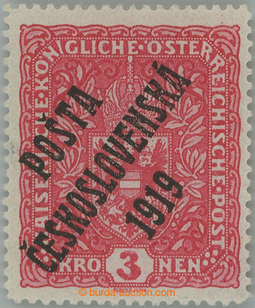 251225 -  Pof.49I, Coat of arms 3 Koruna light red, high size, overpr