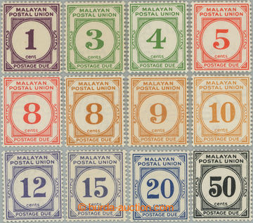 251244 - 1936-1951 SG.D1-D21, Doplatní číslice 1c - 50c, sestava 1