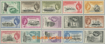 251246 - 54-62 SG.G26-G40, Alžběta II. - Lodě, ½P - £1, kompletn