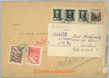 251259 - 1944 POŠTOVNÍ ÚLOŽNA BRATISLAVA / dopis adresovaný do S