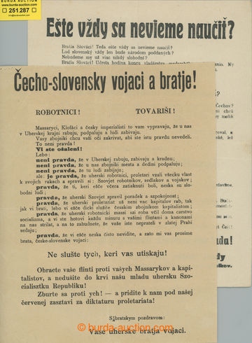 251287 - 1919 SLOVENSKO / sestava 2 dobových propagandistických let