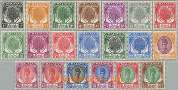 251322 - 1950-1952 SG.76-90, Sultán Badlishah 1c - $5; dlouhá séri