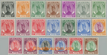 251328 - 1949-1952 SG.67-87, Sultán Ismail 1c - $5, kompletní séri