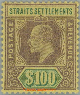 251357 - 1902-1903 SG.122, Edvard VII. £100 fialová / zelená a žl