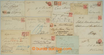 251372 - 1850-1890 sestava 14ks celinových obálek a dopisů s razí