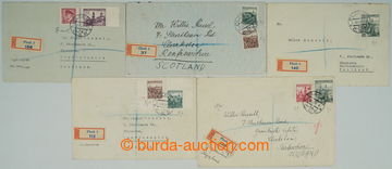 251460 - 1939 comp. 5 pcs of Reg letters addressed to Scotland, all f