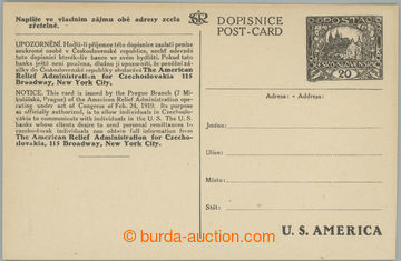 251547 - 1919 ZT  CDV16A, zkusmý tisk celinové dopisnice do USA, v 